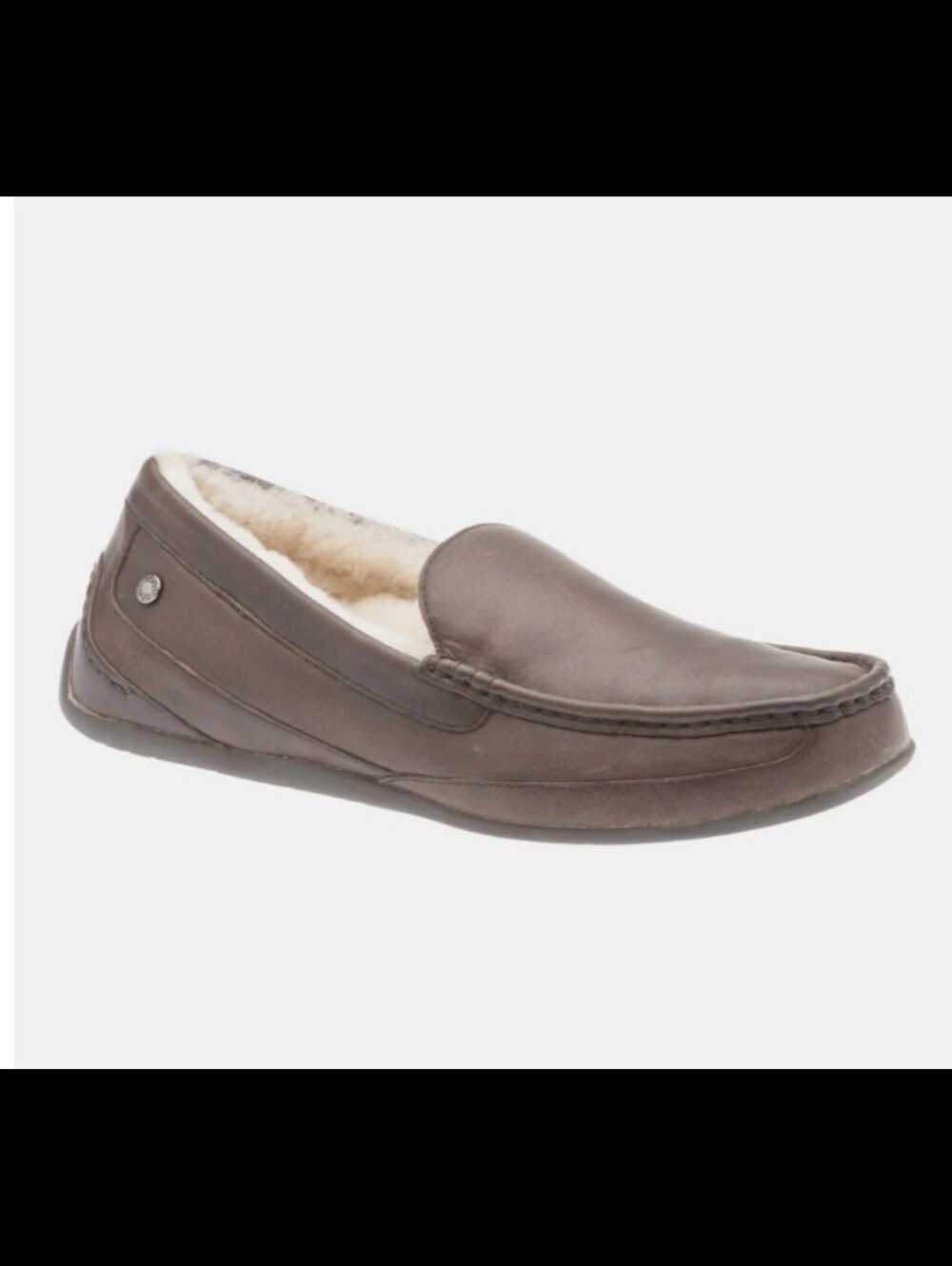 Men's Brown Leather Fleece-Lined Slip-On Loafers Abeo Arden Mens Slipper size 11